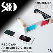 occhiali anaglifici 3d cartoncino S3D-001-RC WHITE rosso ciano anaglifi scenes stampa personalizzabile